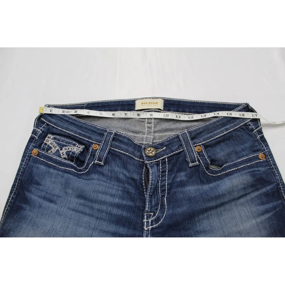 Big Star New Hazel Bootcut Jeans Dark Wash Embroidered Pockets 32R SWHAZMRP